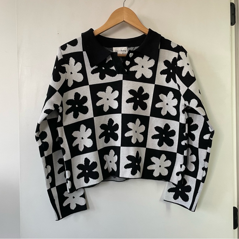 Black and White Checkered Top